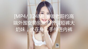 [MP4/ 324M] 眼镜老哥约高端外围女特别能聊齐逼短裤大奶妹，坐在身上手伸进内裤