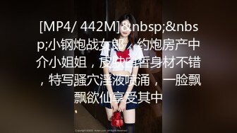 [MP4/ 442M]&nbsp;&nbsp;小钢炮战女郎，约炮房产中介小姐姐，皮肤白皙身材不错，特写骚穴淫液喷涌，一脸飘飘欲仙享受其中